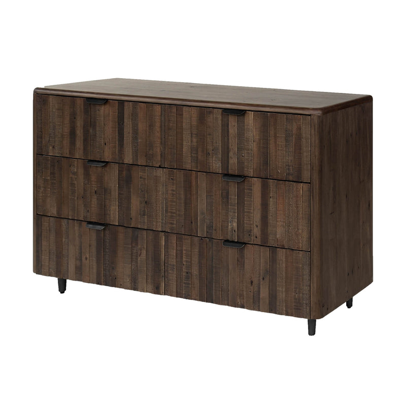 1. "Lineo 6 Drawer Dresser - Burnt Oak: Stylish and Functional Storage Solution"