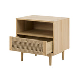 4. "Contemporary Lumina Nightstand with ample storage space"