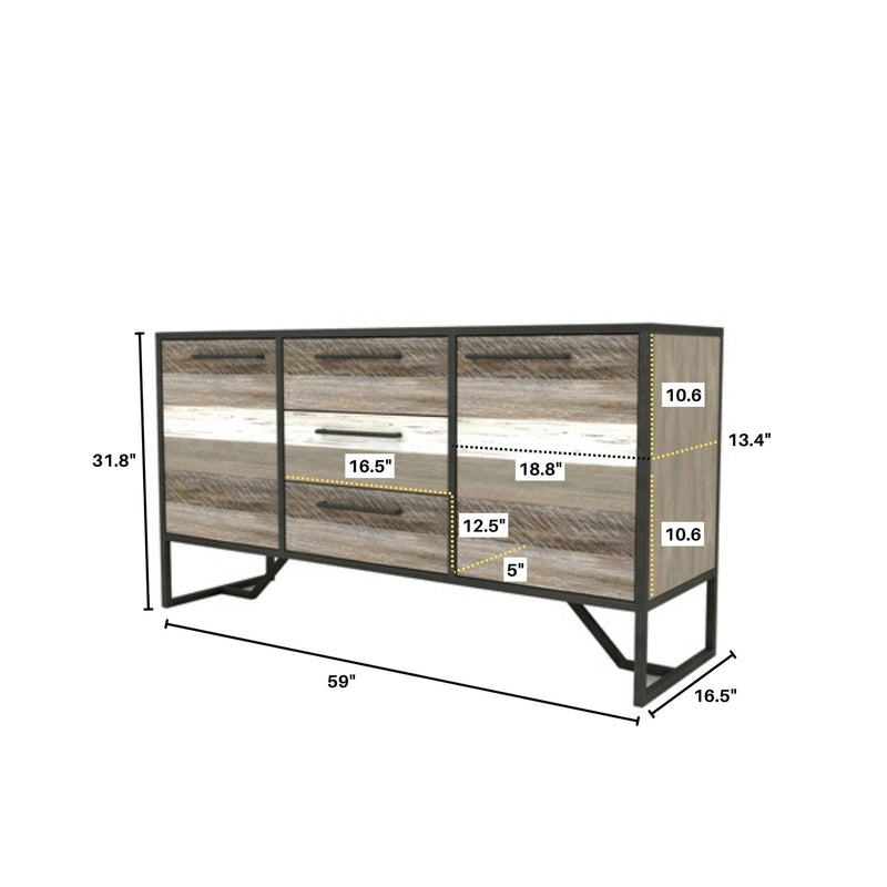 6. "Metro Havana Sideboard showcasing a beautiful wood grain pattern and spacious compartments"
