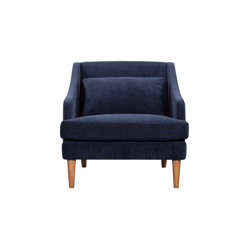 2. "Navy Chenille Missy Club Chair featuring comfortable seating and stylish upholstery"