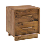 1. "Nevada Nightstand - Dark Driftwood with spacious storage drawers"