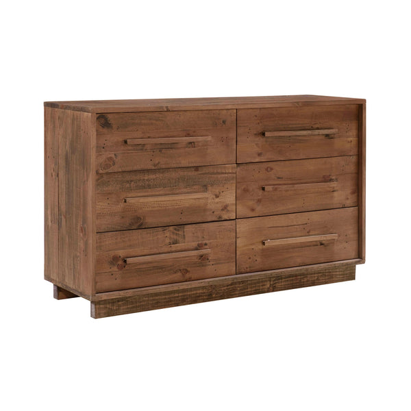 1. "Nevada 6 Drawer Dresser - Dark Driftwood with ample storage space"