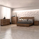 6. "Nevada King Bed - Dark Driftwood with ample storage space"