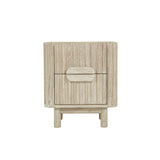 2. "Modern Oasis Nightstand with sleek finish and ample storage space"