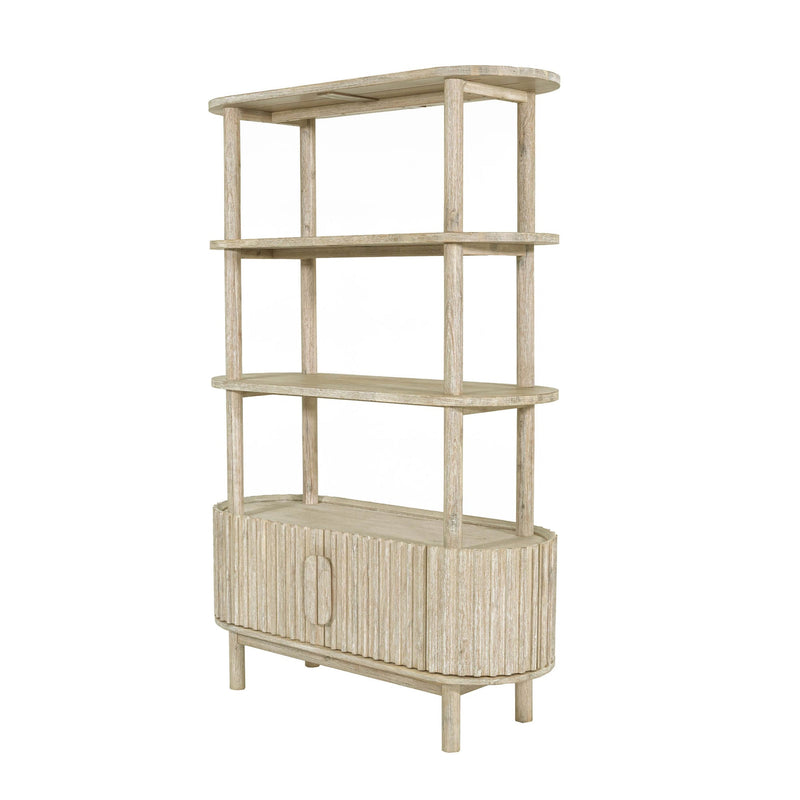 1. "Modern white bookcase with adjustable shelves for versatile storage"