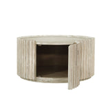 3. "Functional Oasis Round Coffee Table 1 Door for living room organization"