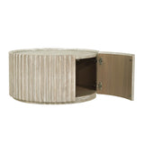 6. "Elegant Oasis Round Coffee Table 1 Door with durable construction"
