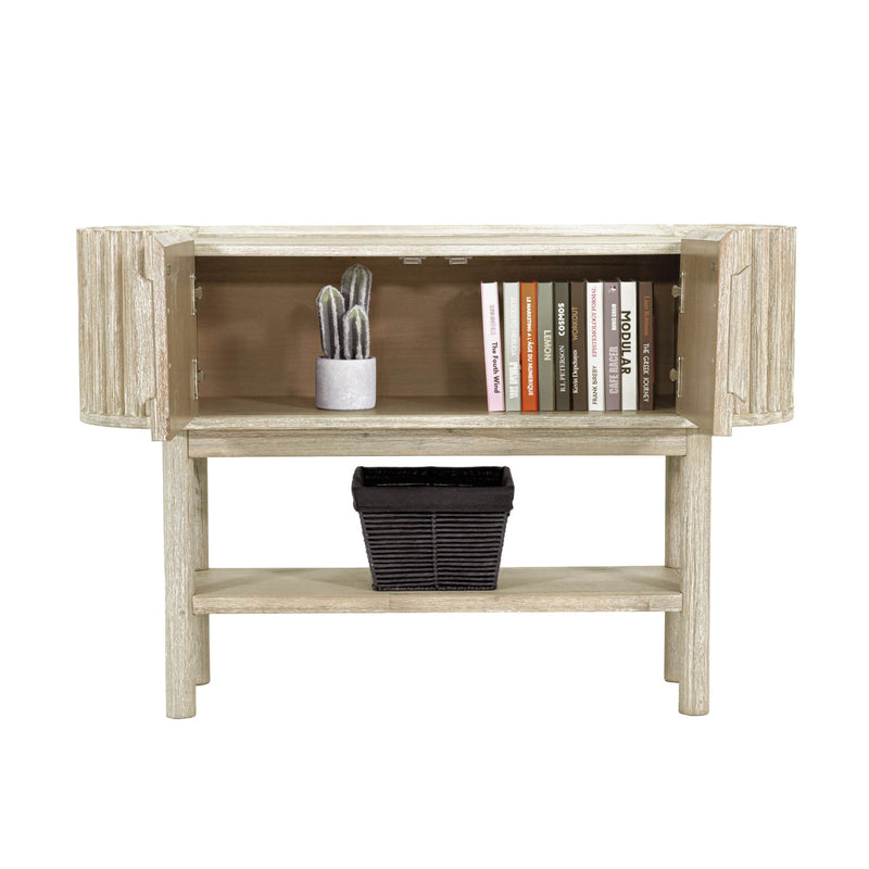 4. "Oasis Console - Ample storage space for your media devices and accessories"