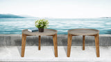 2. "Stylish Grey Stone Patio Table for Small Outdoor Spaces"
