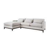 1. Oxford Left Sectional Sofa - Travertine Cream with plush cushions