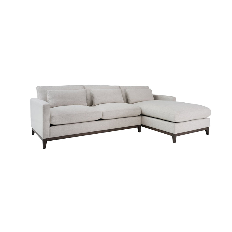 1. Oxford Right Sectional Sofa - Travertine Cream with plush cushions