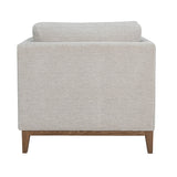 3. "Neutral-toned Harmony Club Chair - Woven Tweed for versatile home decor"