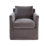 2. "Grey Heston Club Chair with comfortable cushioning"