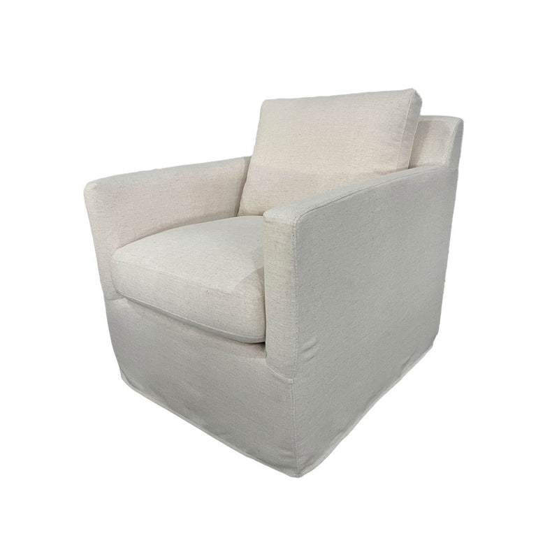 1. "Heston Club Chair - Oyster Linen with elegant tufted design"