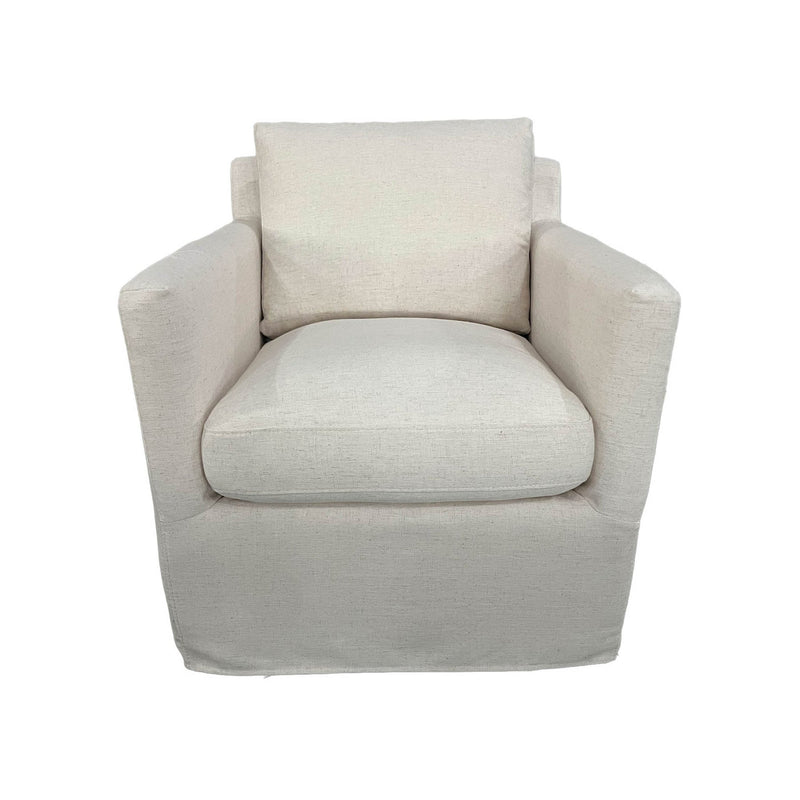 2. "Oyster Linen Heston Club Chair featuring comfortable medium-sized seat"