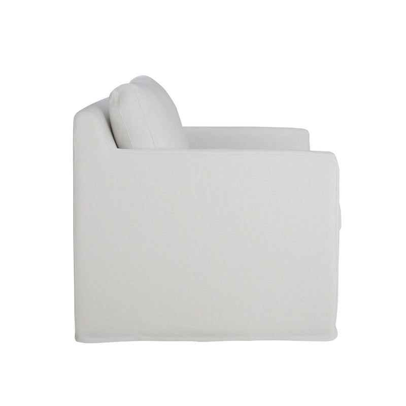3. "Comfortable Heston Club Chair - White Linen upholstery for a cozy feel"