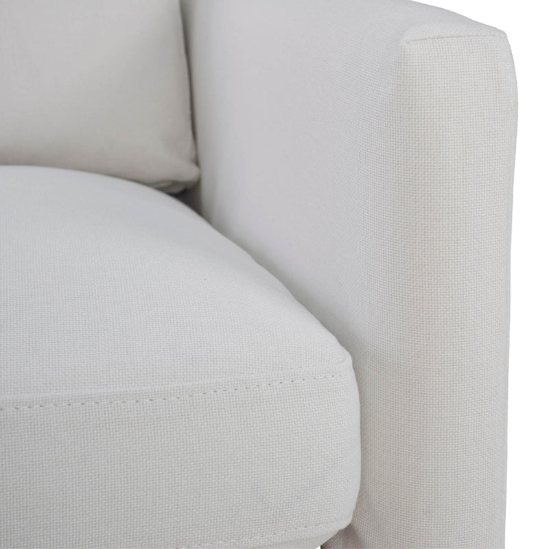 5. "Durable Heston Club Chair - White Linen fabric for long-lasting use"