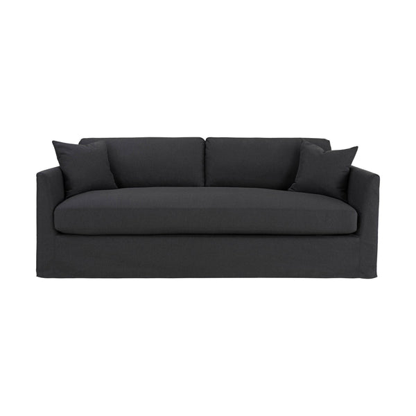 2. Stylish Heston Sofa - Black Fabric for modern living spaces