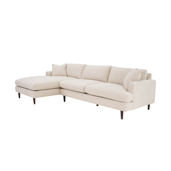 1. Martha Left Sectional Sofa - Beach Alabaster with plush cushions