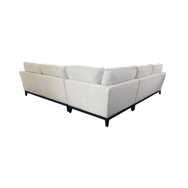 2. "Travertine Cream Oxford L-Shaped Sectional - a versatile and comfortable seating option"