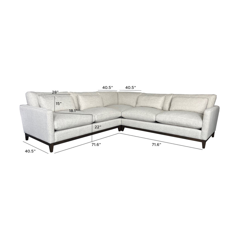 3. "Medium-sized image of the Oxford L-Shaped Sectional - Travertine Cream, showcasing its elegant color and modern appeal"