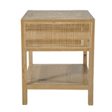 3. "Stylish rattan side table for modern interiors"