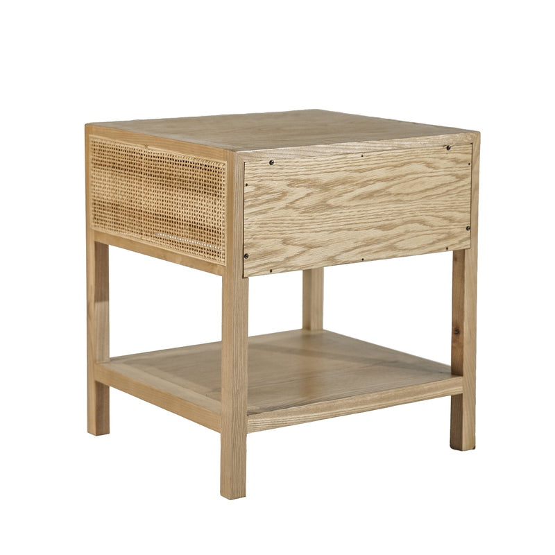 4. "Versatile natural rattan side table for any room"