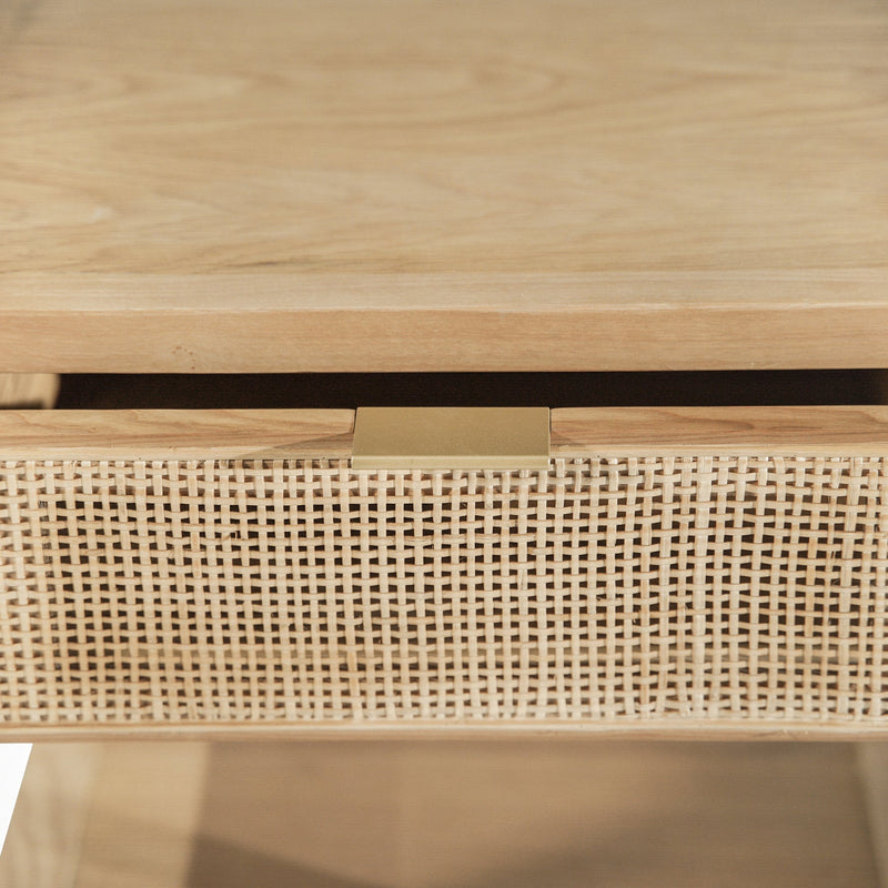 6. "Durable rattan side table with a natural aesthetic"
