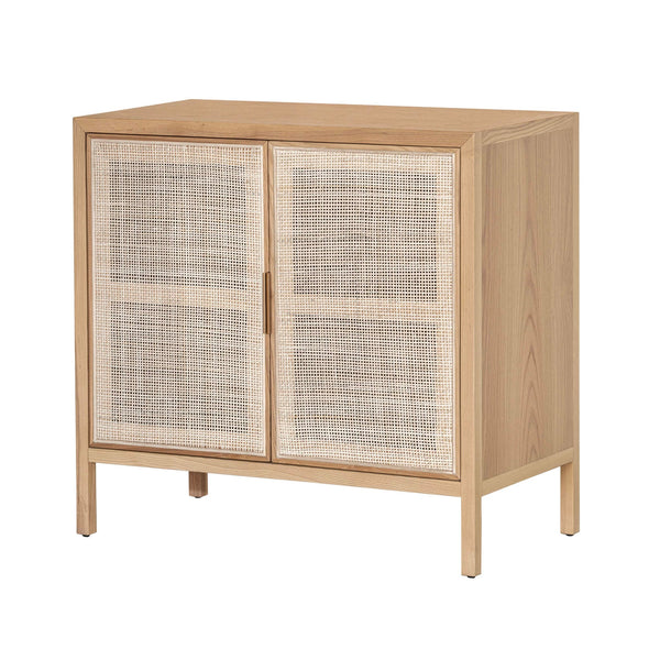 1. "Rattan small sideboard - natural finish for versatile storage"
