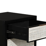 3. "Durable rattan filing cabinet in ebony for long-lasting functionality"