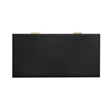 5. "Functional Rattan Desk - Ebony with ample workspace"