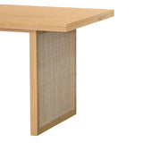 4. "Sturdy rattan dining table with natural finish for long-lasting durability"