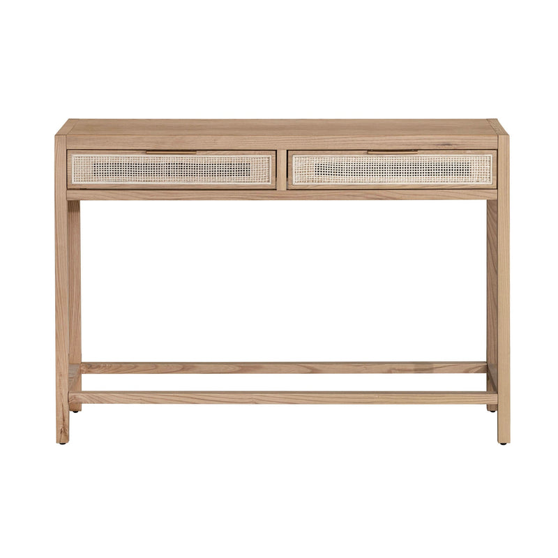 2. "Elegant Rattan Console Table - Natural, ideal for creating a stylish entryway or hallway display"