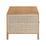 4. "Versatile rattan coffee table with a natural aesthetic"