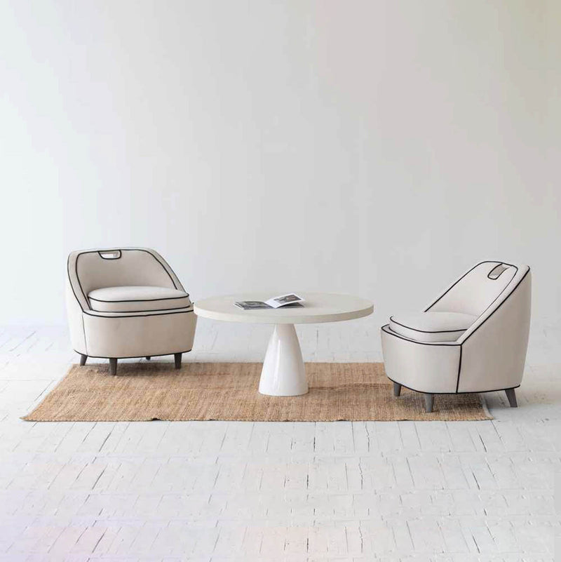12. "Stylish Ivory Club Chair for creating a statement in your home"