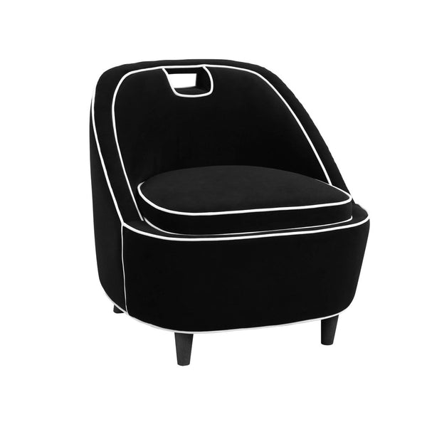 2. "Black Ebony Club Chair, perfect for modern and contemporary interiors"
