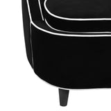 3. "Elegant Ebony Club Chair in Black, adds sophistication to any room"