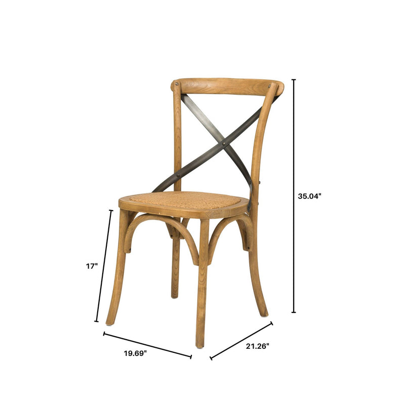 6. "Comfortable Cross Back Chair with Rattan Seat, designed for long-lasting durability"