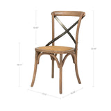 2. "Sundried Cross Back Chair with Rattan Seat: Stylish and Eco-Friendly Seating Option"