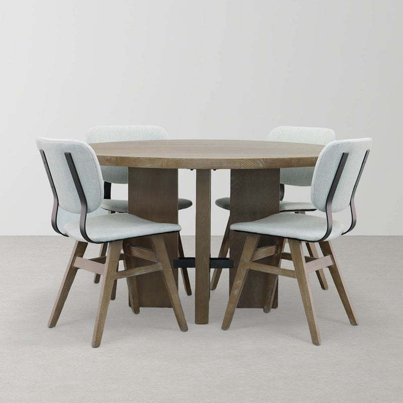 7. "Fraser Dining Chair - Tweed Haze with medium-sized dimensions, ideal for smaller spaces"