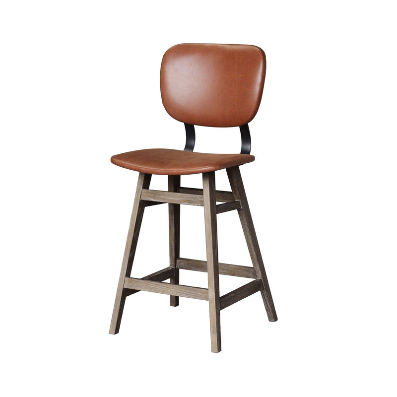 1. "Fraser Counter Stool - Tan Brown with comfortable cushioning and sturdy wooden frame"