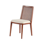1. "Cane dining chair with beige/brown frame - stylish and comfortable seating"