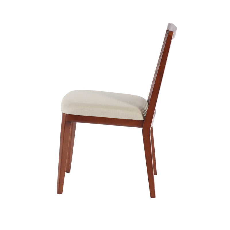3. "Medium-sized image of cane dining chair with beige/brown frame - elegant and durable"