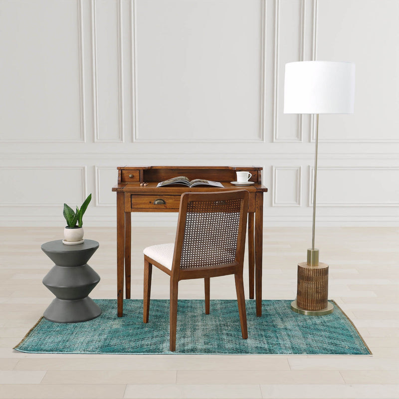 11. Contemporary Cane Dining Chair - Scandi Boucle White/Brown Frame (Limited Edition)