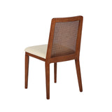4. Stylish Cane Dining Chair - Scandi Boucle White/Brown Frame (Limited Edition)