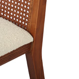 8. Elegant Cane Dining Chair - Scandi Boucle White/Brown Frame (Limited Edition)