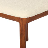 9. Scandi Boucle White/Brown Frame Cane Dining Chair - Limited Edition