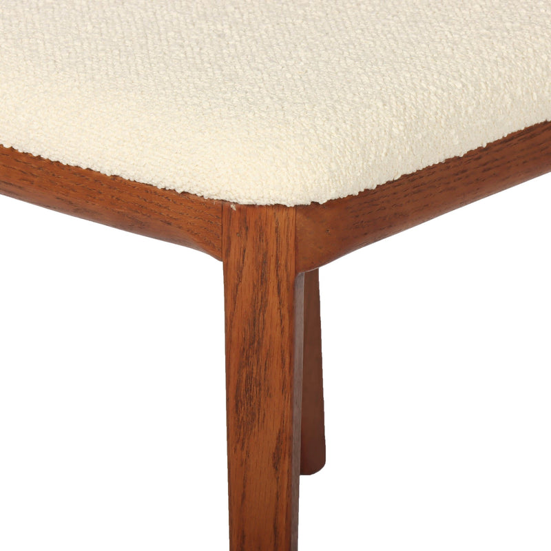 9. Scandi Boucle White/Brown Frame Cane Dining Chair - Limited Edition
