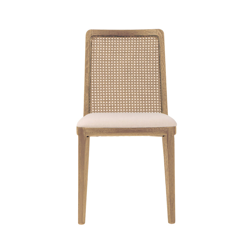 2. Oyster linen cane dining chair for elegant dining spaces