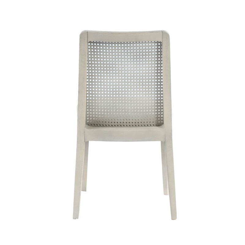 4. "Beige/white wash frame cane dining chair - durable and long-lasting"